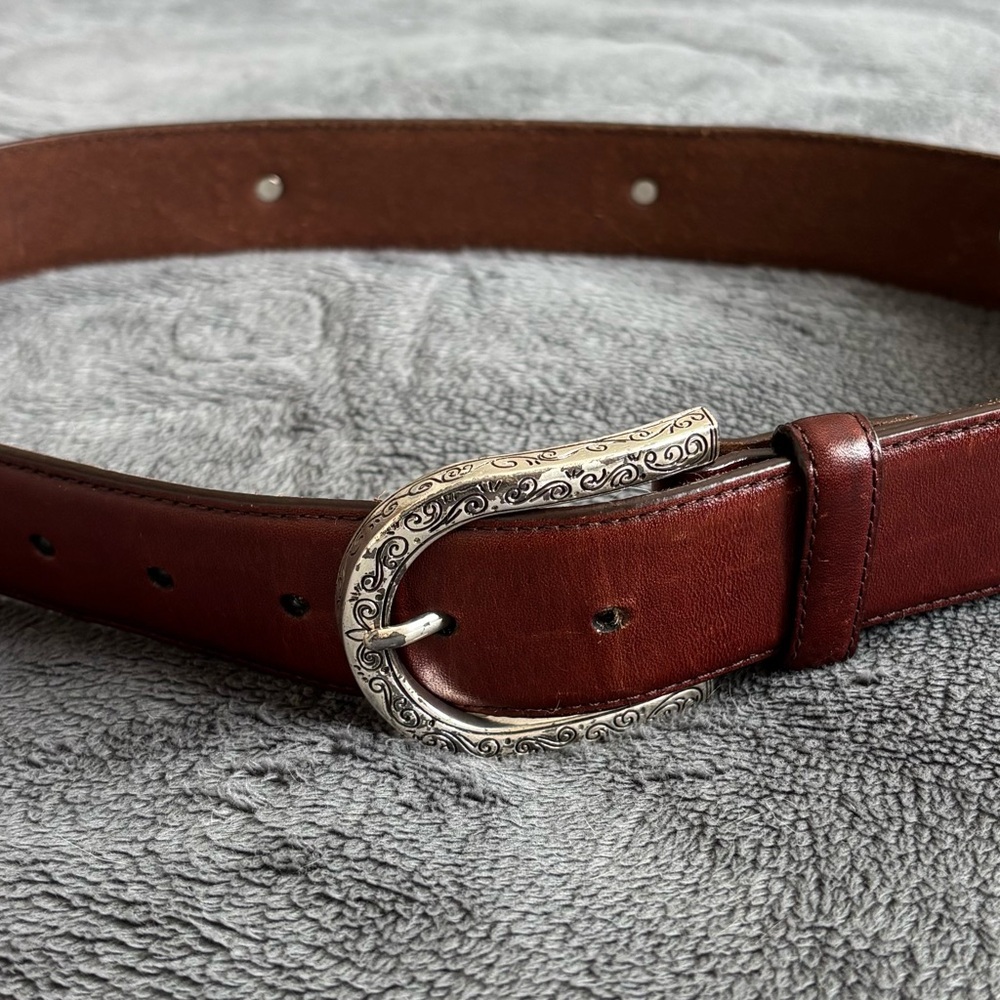 Brighton Belt with Ornate Silver Buckle